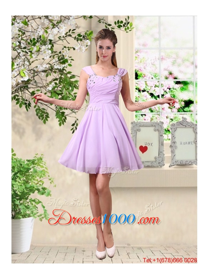 Decent Scoop Bowknot Prom Dresses with Cap Sleeves