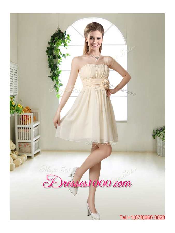 Perfect Strapless Prom Dresses with Hand Made Flowers