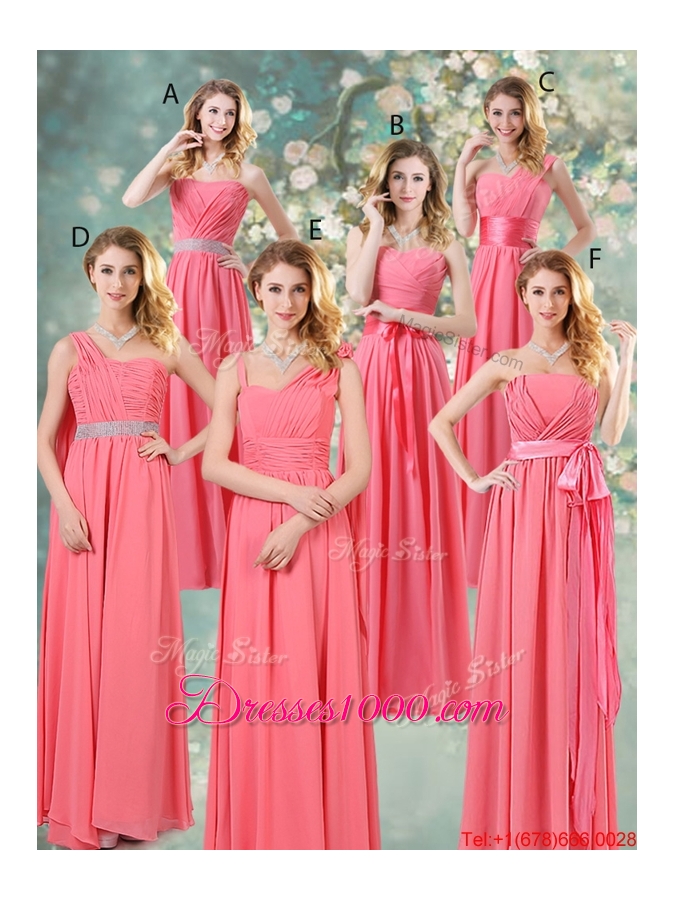Beautiful Strapless Watermelon Red Prom Dresses with Sash