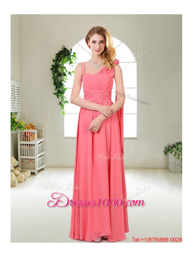 Beautiful Strapless Watermelon Red Prom Dresses with Sash