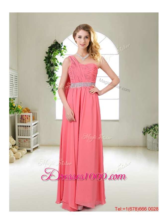Beautiful Strapless Watermelon Red Prom Dresses with Sash