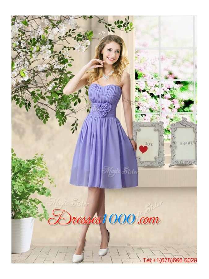 Luxurious Hand Made Flowers Prom Dresses with V Neck
