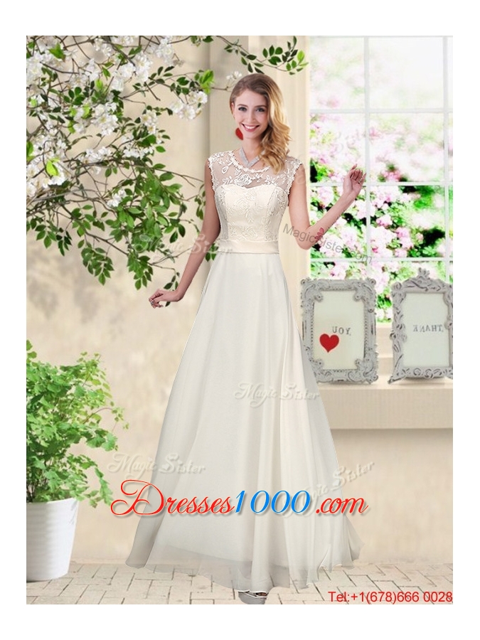 Perfect Champagne Prom Dresses with Appliques and Lace