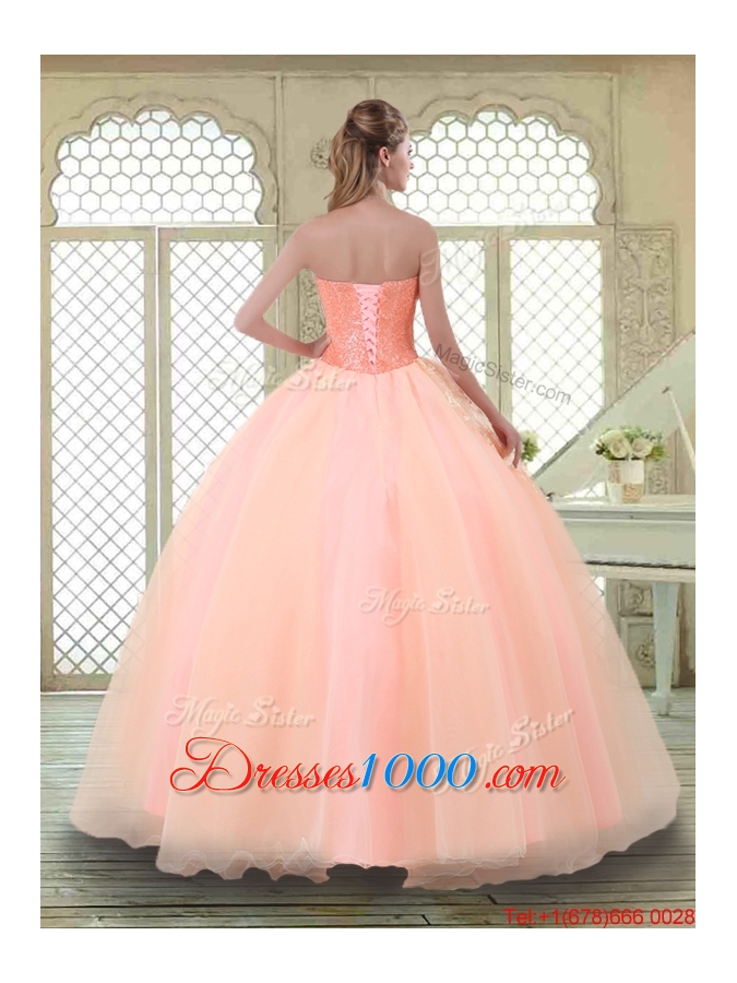 Beautiful Appliques and Beading Sweet 16 Dresses with Sweetheart