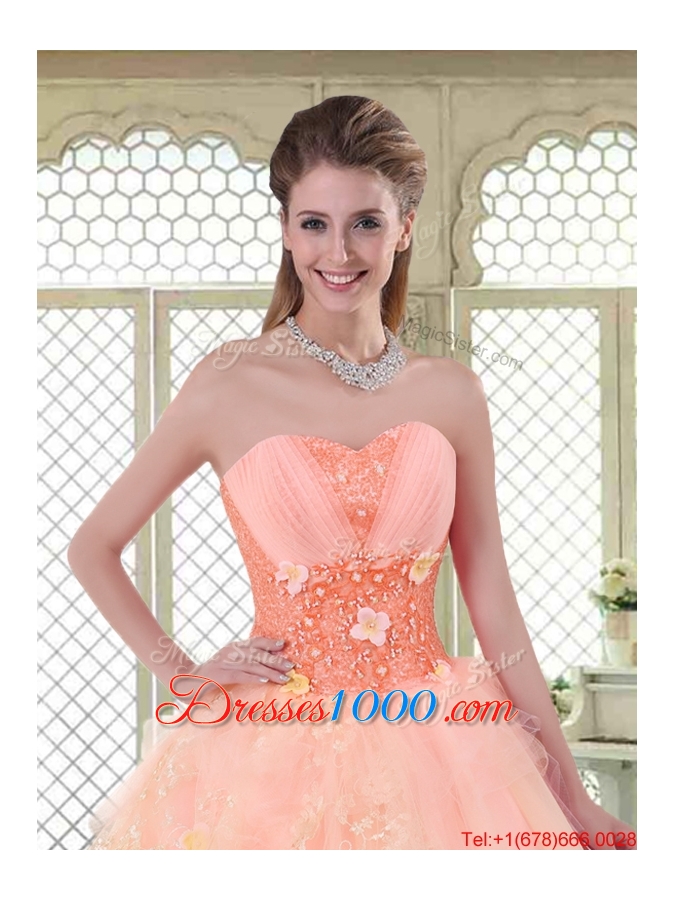 Beautiful Appliques and Beading Sweet 16 Dresses with Sweetheart