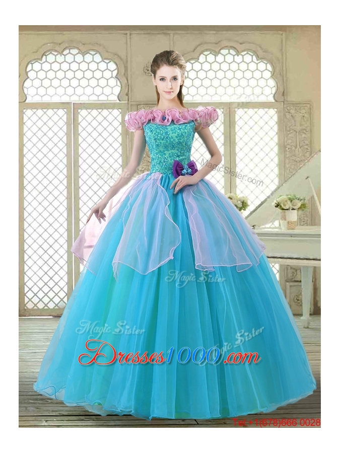 Classical Off the Shoulder Quinceanera Gowns with Ruffles and Bowknot