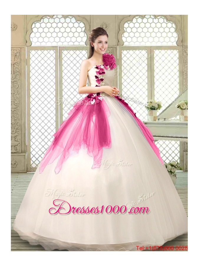 Elegant Appliques and Ruffles Quinceanera Dresses with One Shoulder