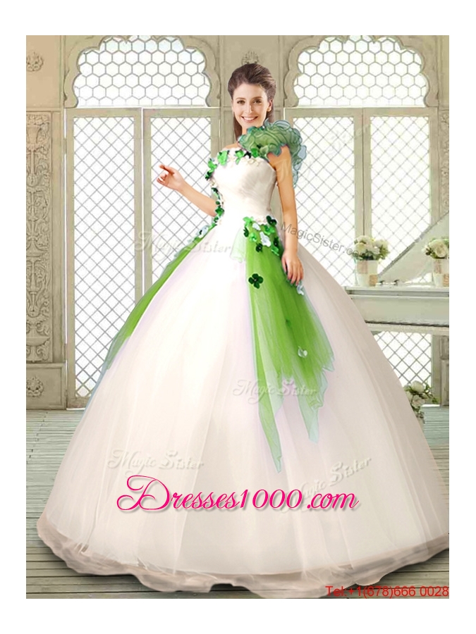 Elegant Appliques and Ruffles Quinceanera Dresses with One Shoulder
