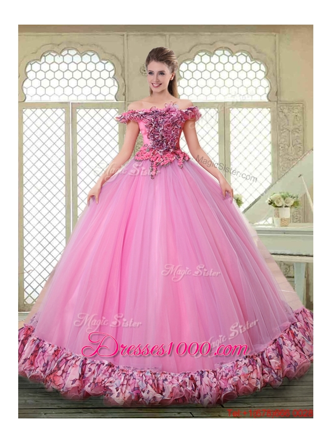 New Style Off the Shoulder Quinceanera Gowns in Multi Color