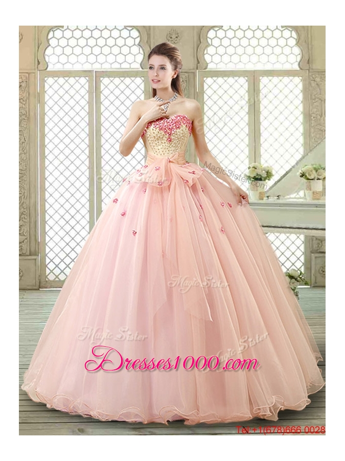 Popular Sweetheart Beading Quinceanera Dresses with Bowknot and Appliques