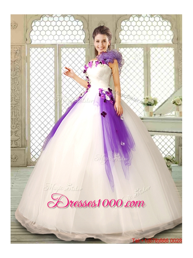 Pretty Appliques and Ruffles Quinceanera Gowns in Multi Color
