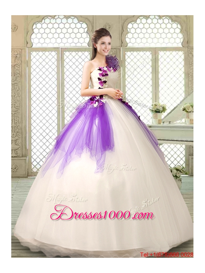 Pretty Appliques and Ruffles Quinceanera Gowns in Multi Color