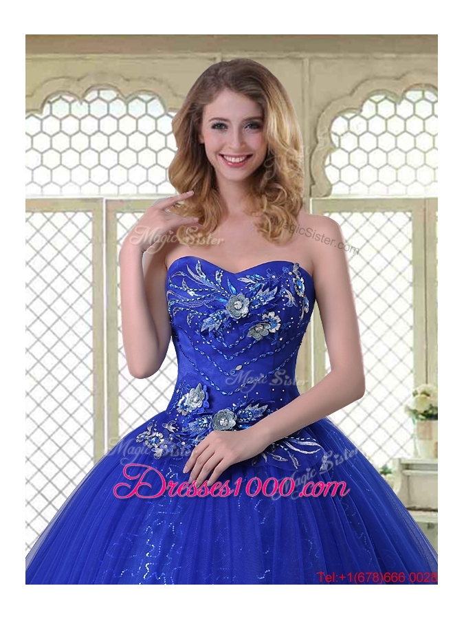 Pretty Ball Gown Sweetheart Quinceanera Dresses in Royal Blue