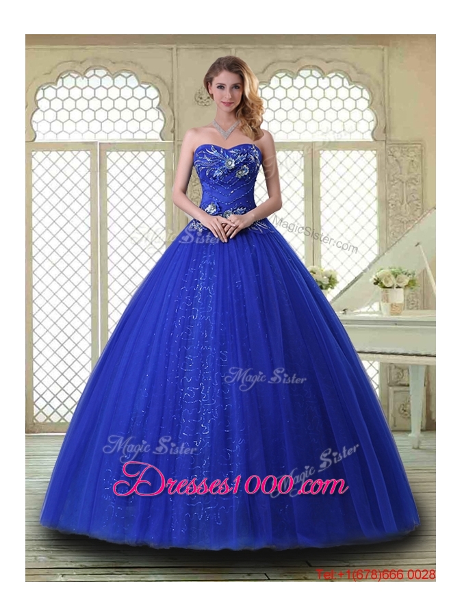 Pretty Ball Gown Sweetheart Quinceanera Dresses in Royal Blue