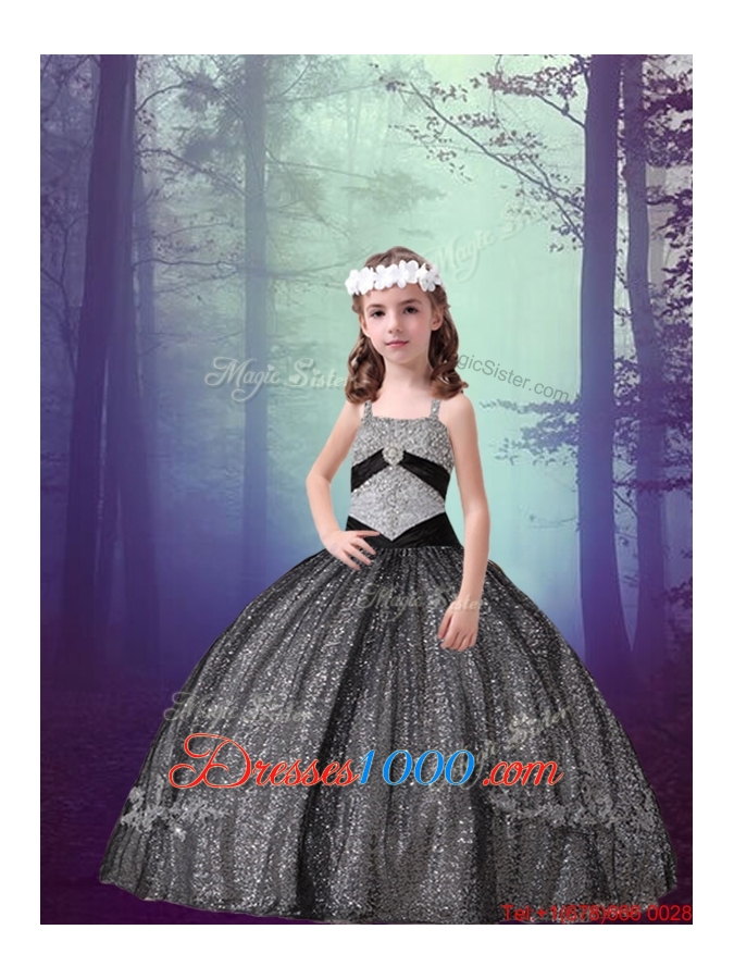 2015 Winter Classical Ball Gown Sweetheart Appliques Macthing Sister Dresses in Black