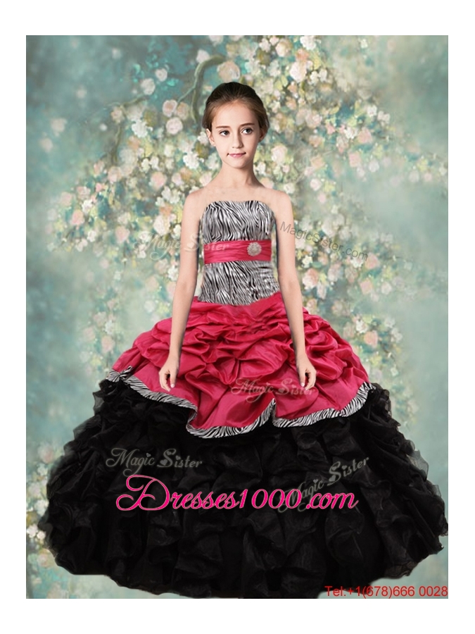 2015 Winter Perfect Strapless Zebra Macthing Sister Dresses in Multi Color