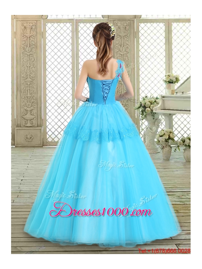 Beautiful One Shoulder Sweet 16 Dresses with Lace and Appliques