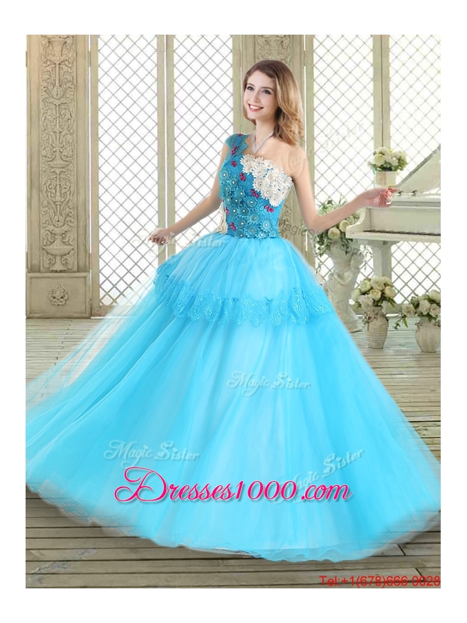 Beautiful One Shoulder Sweet 16 Dresses with Lace and Appliques