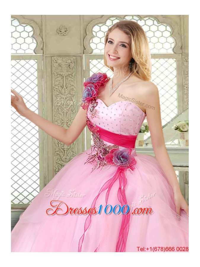New Arrivals Beading Quinceanera Gowns with One Shoulder