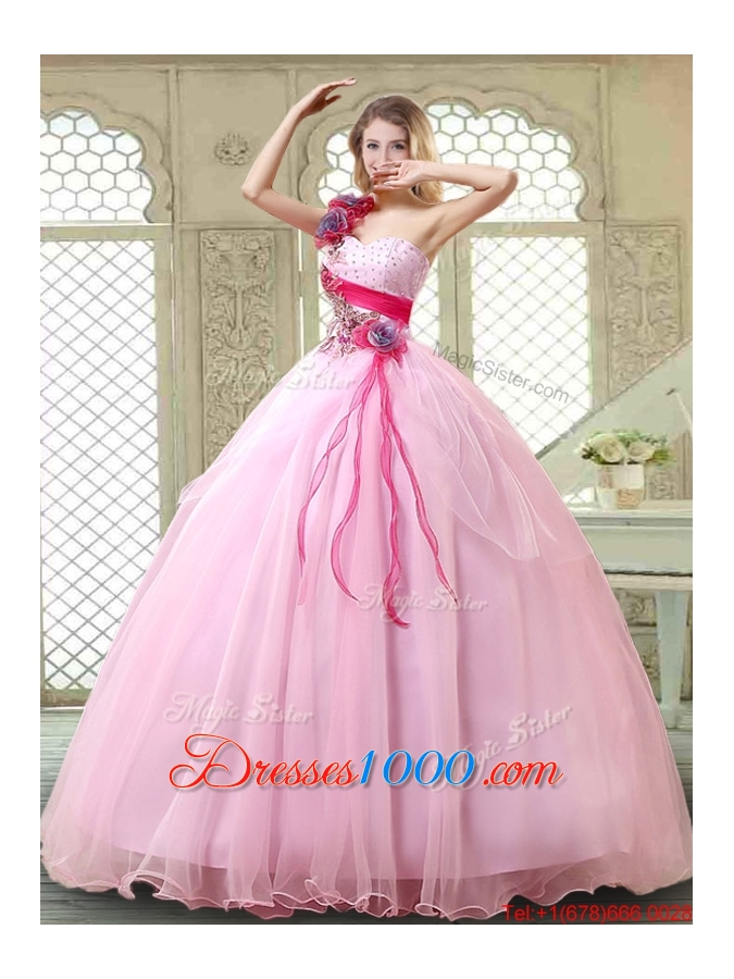 New Arrivals Beading Quinceanera Gowns with One Shoulder