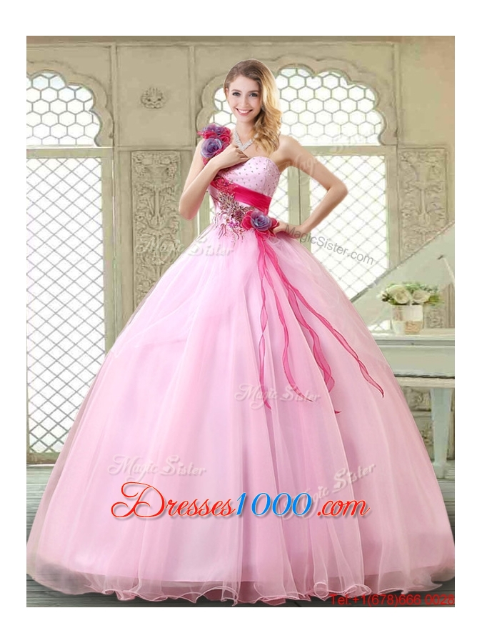 New Arrivals Beading Quinceanera Gowns with One Shoulder