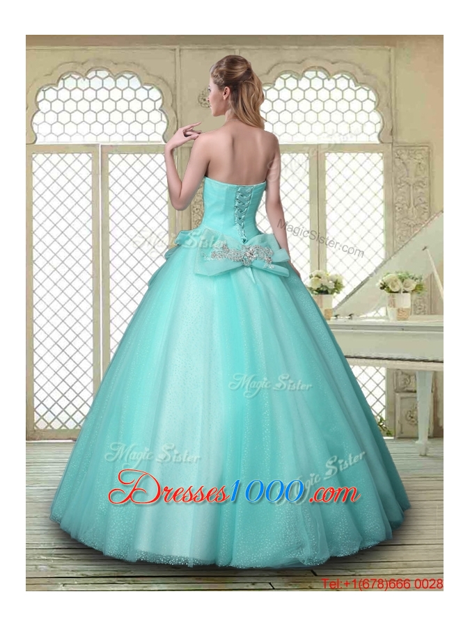 New Style Beading Sweetheart Quinceanera Dresses in Aqua Blue