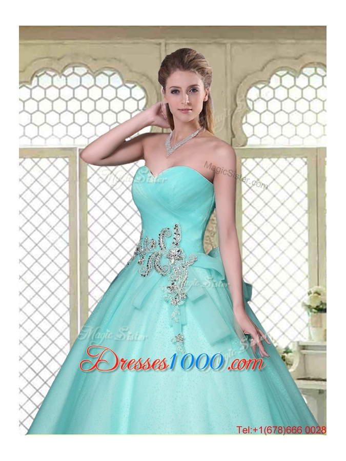 New Style Beading Sweetheart Quinceanera Dresses in Aqua Blue