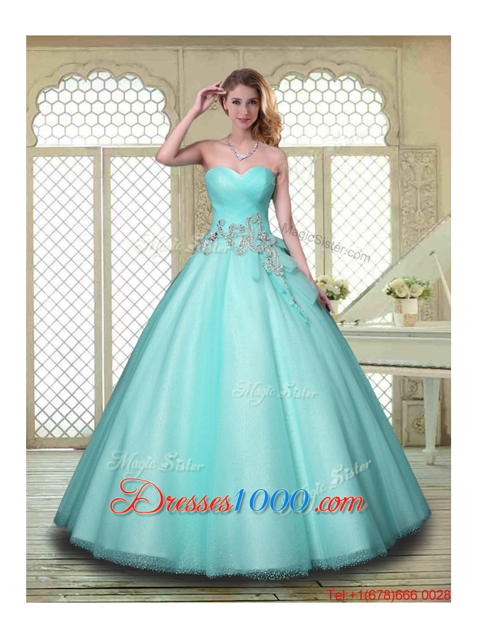 New Style Beading Sweetheart Quinceanera Dresses in Aqua Blue