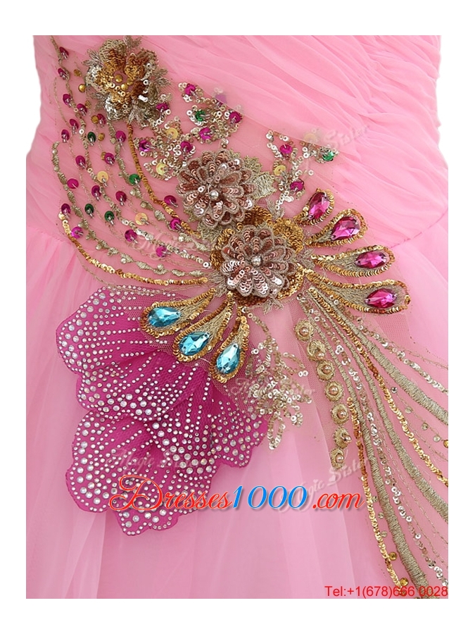 New Style Rose Pink Quinceanera Gowns with Beading and Appliques