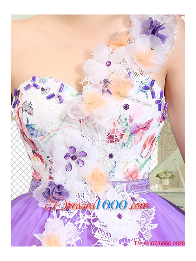 Popular Beading and Appliques Quinceanera Gowns with One Shoulder