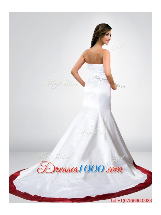 Wonderful and Perfect Mermaid Strapless Camo Wedding Dresses in Court Train