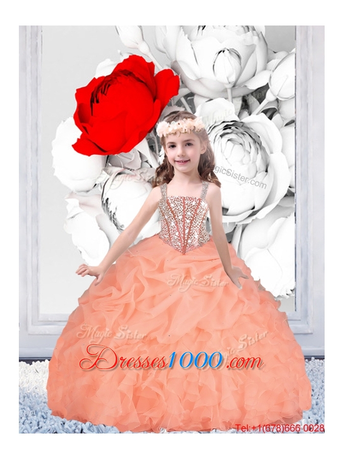 2016 Popular Ball Gown Straps Beaded Macthing Sister Dresses