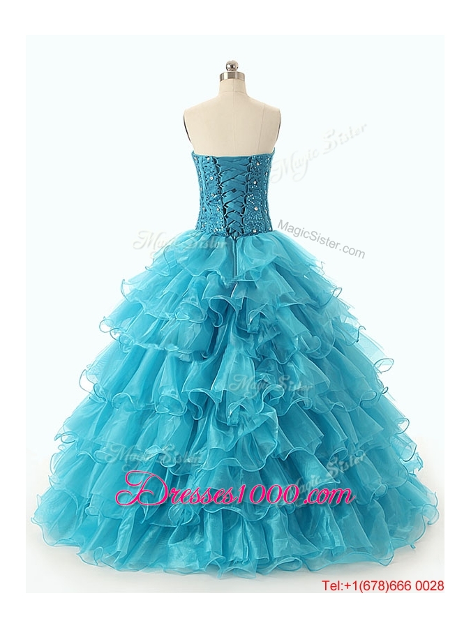 Popular Beaded and Ruffled Layers Quinceanera Dresses in Red