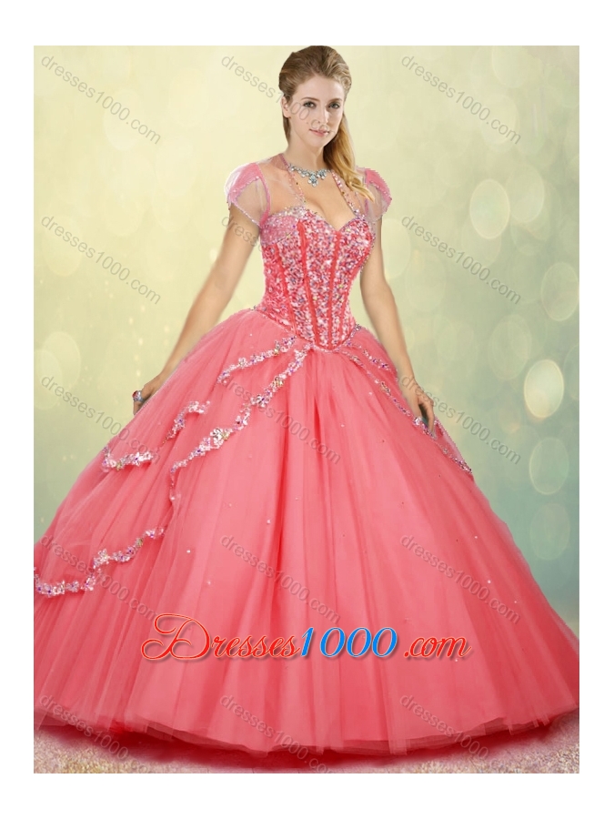2016 Pretty Sweetheart Beading Quinceanera Dresses for Spring