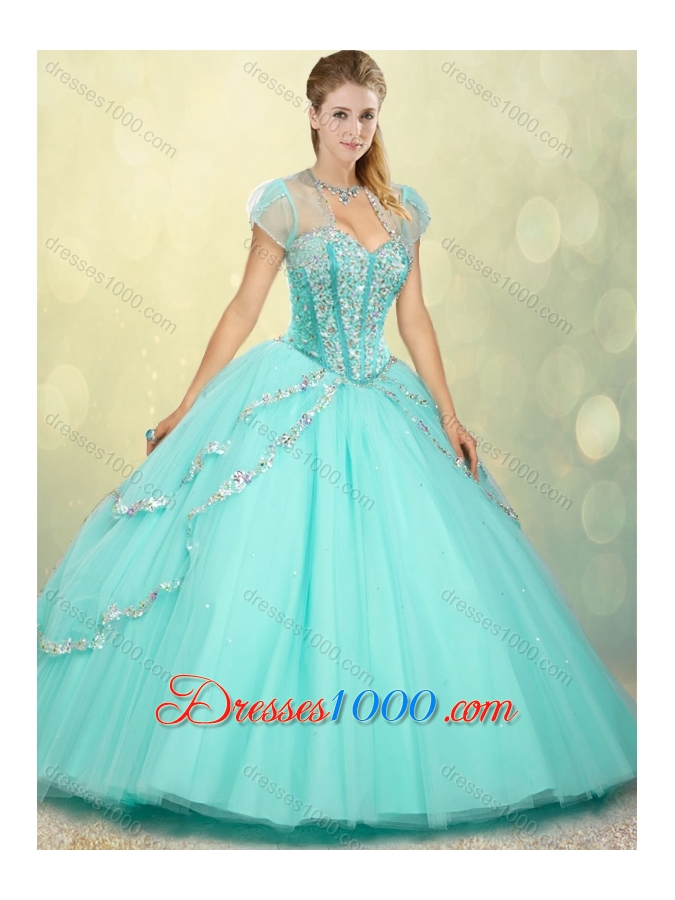 2016 Pretty Sweetheart Beading Quinceanera Dresses for Spring