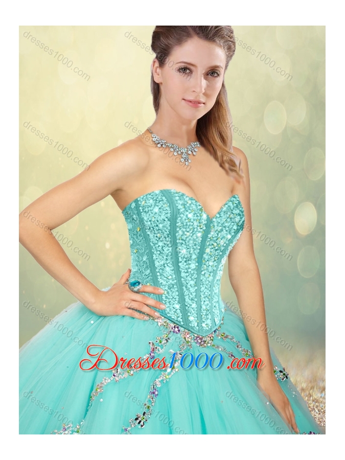 2016 Pretty Sweetheart Beading Quinceanera Dresses for Spring