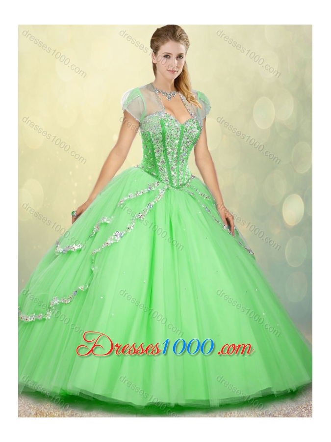 Fashionable Floor Length Beading Sweet 16 Dresses for 2016 Spring