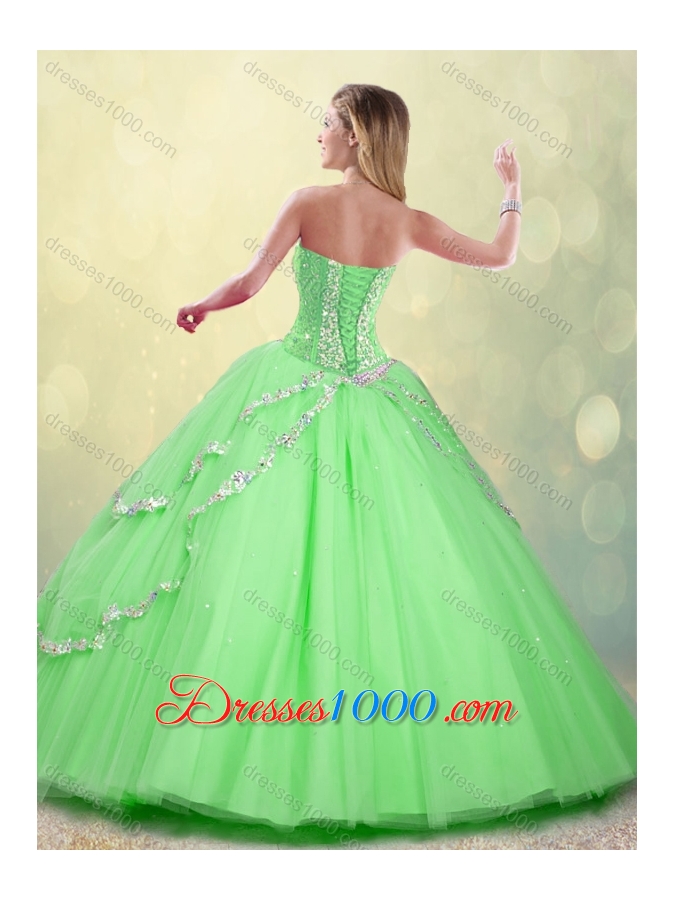 Fashionable Floor Length Beading Sweet 16 Dresses for 2016 Spring