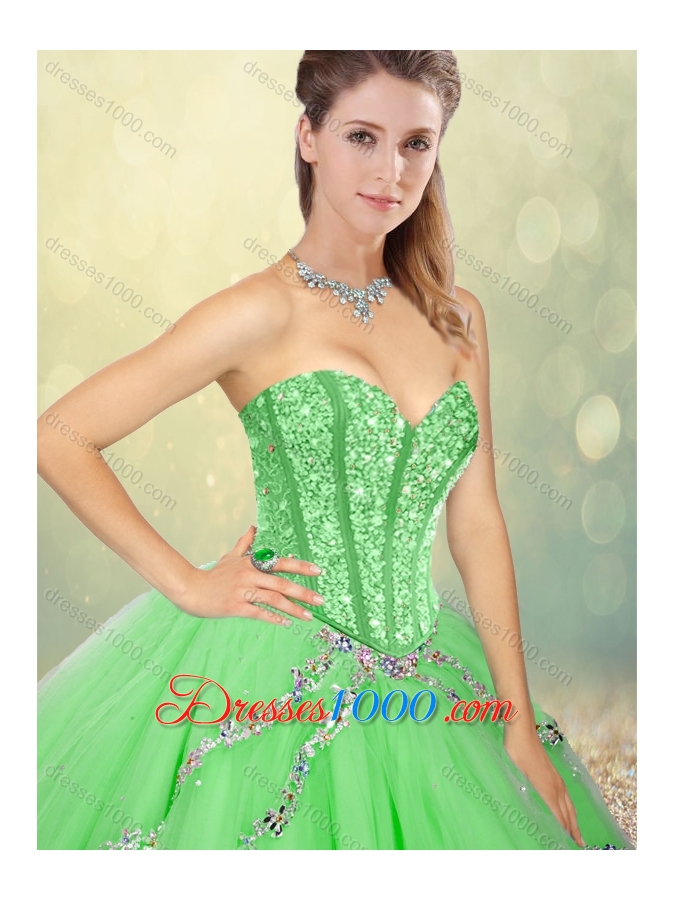 Fashionable Floor Length Beading Sweet 16 Dresses for 2016 Spring