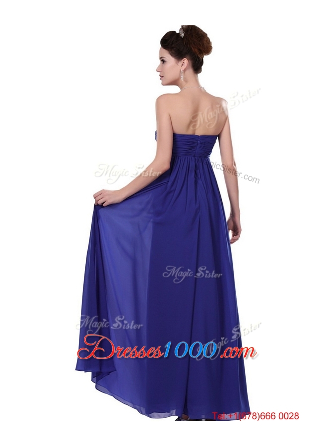 2016 Elegant Strapless Prom Dresses in Royal Blue