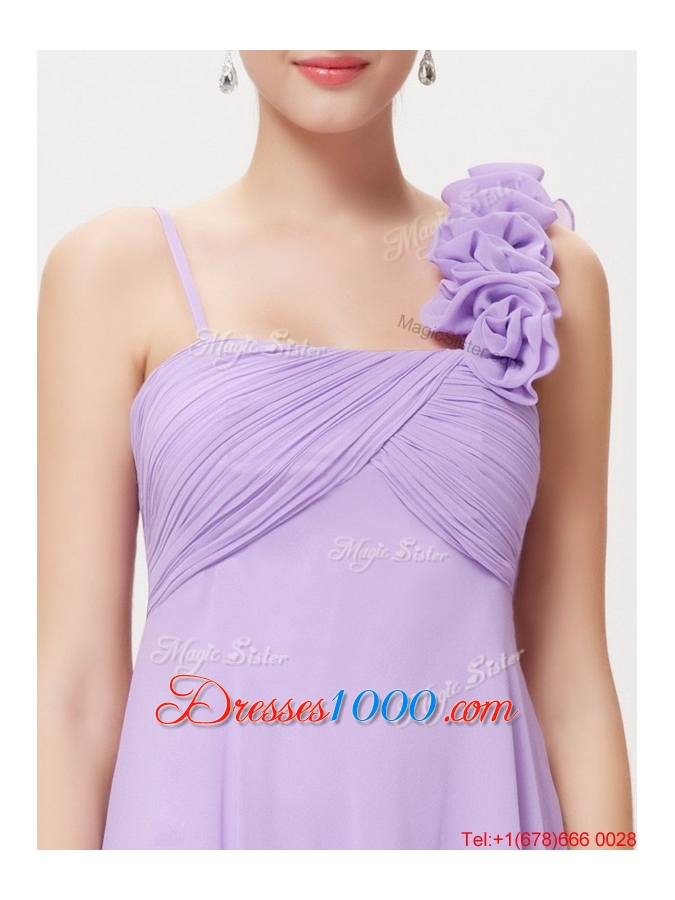 2016 New Style Straps Lavender Prom Dresses with Ruching