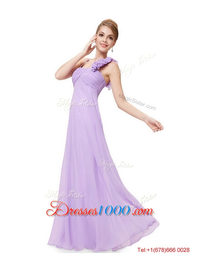 2016 New Style Straps Lavender Prom Dresses with Ruching