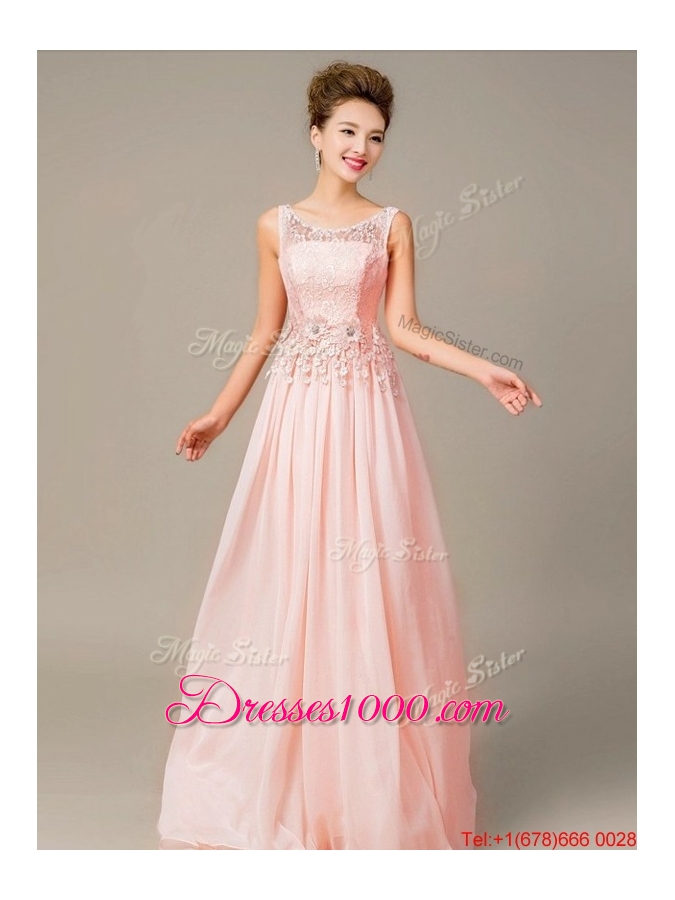 Perfect 2016 Appliques and Laced Prom Dresses with Lace Up