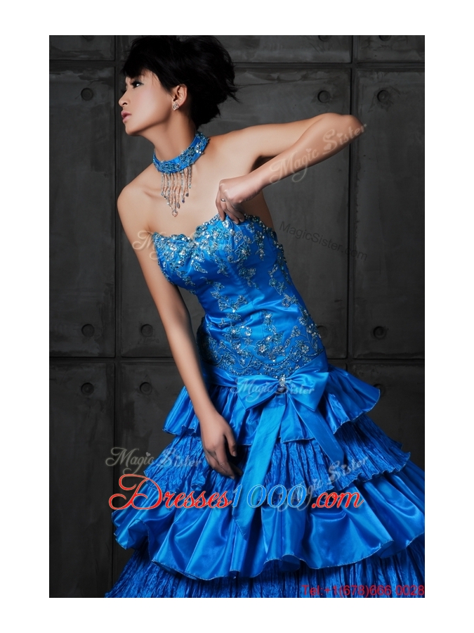 2016 Discount A Line Sweetheart Prom Dresses with Ruffled Layers