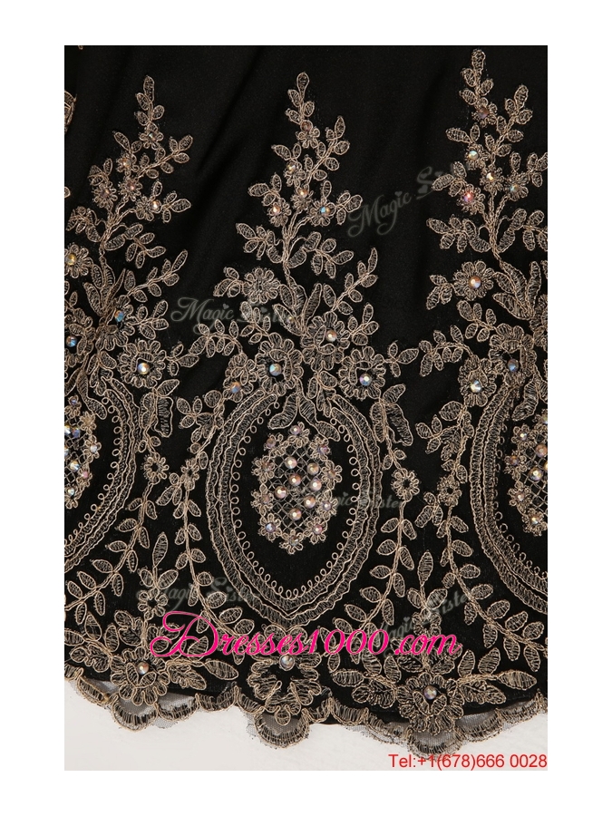 2016 Gorgeous Mermaid Appliques and Beaded Prom Dresses in Black
