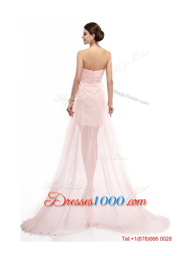 Best Selling Sweetheart Beaded Prom Gowns with High Low