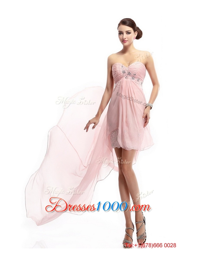 Best Selling Sweetheart Beaded Prom Gowns with High Low