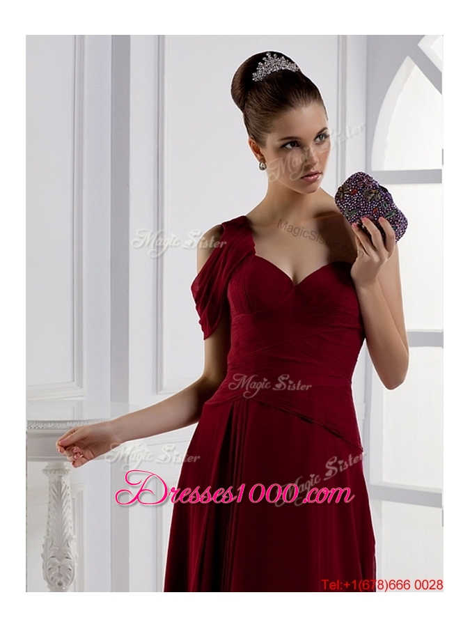 Fashionable Asymmetrical Brush Train Prom Dresses