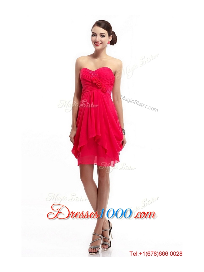 Fashionable Hand Made Flowers Prom Dresses with Sweetheart