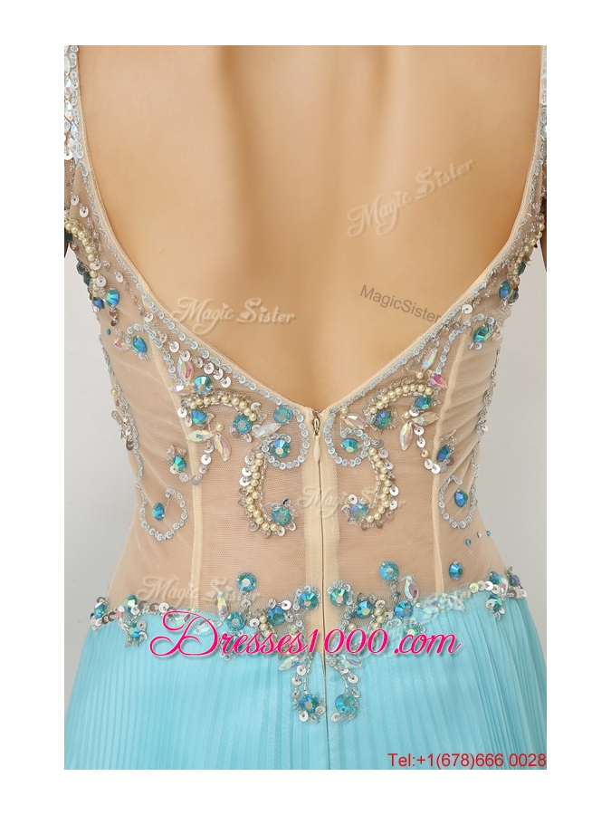 Perfect Beaded Straps Zipper Up Prom Dresses with Cap Sleeves